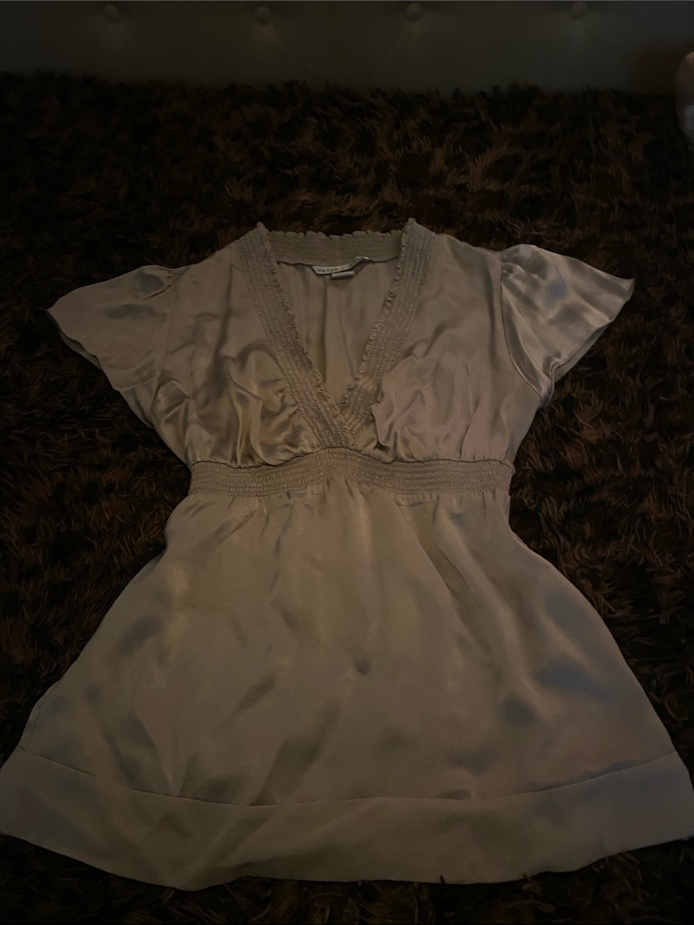 Peter Nygard Silky Cream V-Neck Blouse